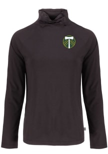 Cutter and Buck Portland Timbers Womens Black Coastline Eco Funnel Neck Crew Sweatshirt