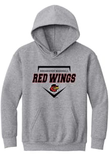 Summit Sportswear Rochester Red Wings Youth Grey Homeplate Long Sleeve Hoodie