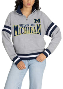 Gameday Couture Michigan Wolverines Womens Grey Hold the Line Qtr Zip