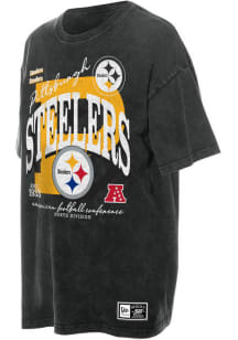 New Era Pittsburgh Steelers Womens Black Throwback Oversized Short Sleeve T-Shirt