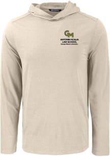 Cutter and Buck George Mason University Mens Beige Coastline Long Sleeve Lightweight Hoodie