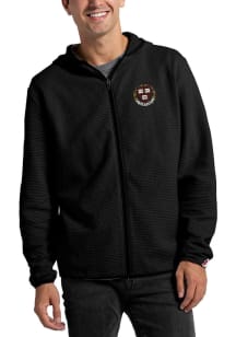 Harvard Crimson Mens Black Harvard Shield Long Sleeve Full Zip Jacket