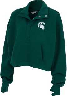 Michigan State Spartans Womens Green Powerhouse Qtr Zip