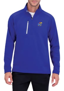 Zero Restriction Kansas Jayhawks Mens Blue Z500 Long Sleeve Qtr Zip Pullover