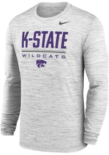 Nike K-State Wildcats White Dri-Fit Team Issue Velocity Long Sleeve T-Shirt