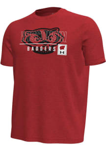 Under Armour Wisconsin Badgers Red Gameday Motion Short Sleeve T Shirt