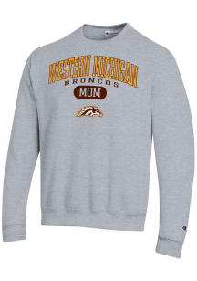 Champion Western Michigan Broncos Mens Grey Pill Box Mom Powerblend Long Sleeve Crew Sweatshirt