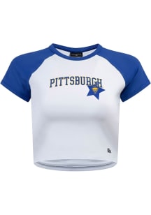Hype and Vice Pitt Panthers Womens Blue Homerun Short Sleeve T-Shirt