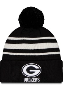 New Era Green Bay Packers Black GCP Knit Pom Mens Knit Hat