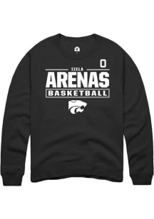 Izela Arenas K-State Wildcats Mens Black NIL Stacked Box Player Crew
