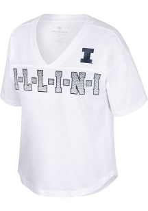 Colosseum Illinois Fighting Illini Womens White Shiz Short Sleeve T-Shirt