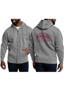 Harvard Crimson Mens Grey Johnson gate Long Sleeve Full Zip Jacket