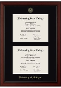 Michigan Wolverines Double Document Paxton Diploma Frame - Navy Blue