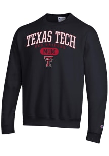 Champion Texas Tech Red Raiders Mens Black Pill Box Mom Powerblend Long Sleeve Crew Sweatshirt