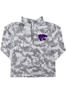 Vive La Fete K-State Wildcats Youth Grey Camo Long Sleeve Quarter Zip Shirt