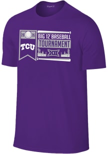 TCU Horned Frogs Purple 2026 Big 12 Baseball Tournament Participant Short Sleeve T Shirt