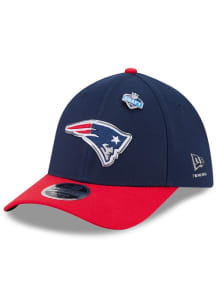New Era New England Patriots Mens Navy Blue 2026 NFL Draft 39THIRTY M Crown Flex Hat
