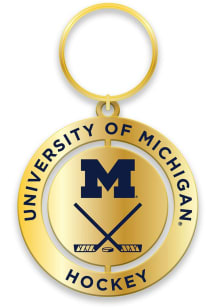 Michigan Wolverines Hockey Spinner Keychain - Navy Blue