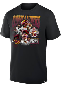 Jayden Daniels Washington Commanders Black Notorious Short Sleeve Fashion Player T Shirt