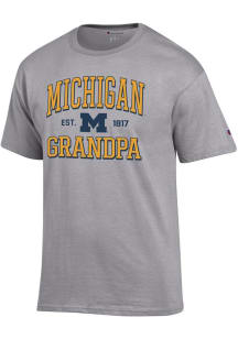 Champion Michigan Wolverines Grey Est. Date Grandpa Jersey Short Sleeve T Shirt