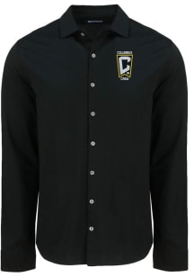 Cutter and Buck Columbus Crew Mens Black Advantage Soft Pique Long Sleeve Dress Shirt
