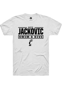 Katie Jackovic Cincinnati Bearcats White NIL Stacked Box Short Sleeve Player T Shirt
