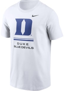 Nike Duke Blue Devils White DriFit Sideline Practice Short Sleeve T Shirt