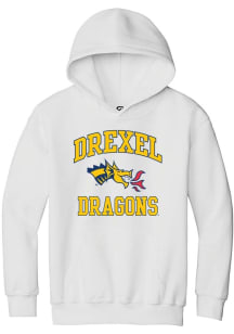 Summit Sportswear Drexel Dragons Youth White No 1 Neutral Long Sleeve Hoodie