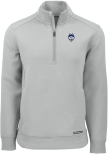 Cutter and Buck UCF Knights Mens Ash Roam Long Sleeve Qtr Zip Pullover