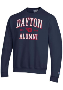 Champion Dayton Flyers Mens Navy Blue Est Alumni Powerblend Long Sleeve Crew Sweatshirt