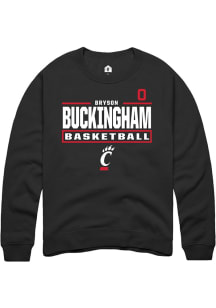 Bryson Buckingham Cincinnati Bearcats Mens Black NIL Stacked Box Player Crew
