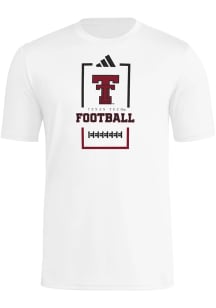 Adidas Texas Tech Red Raiders White Locker Football Warmup Short Sleeve T Shirt