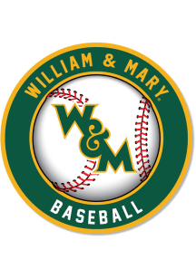 William & Mary Tribe 3 inch Circle Baseball Magnet