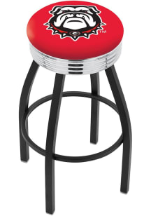 Georgia Bulldogs Mascot 3 Ring Chrome Seat Pub Stool - Black