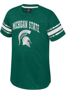 Colosseum Michigan State Spartans Toddler Girls Green Aunt Trixie Short Sleeve Dress