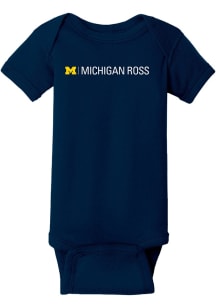Michigan Wolverines Baby Navy Blue Ross Short Sleeve One Piece