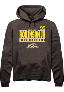 DeShawn Robinson Jr Western Michigan Broncos Mens Brown Football NIL Stacked Box Player Hood
