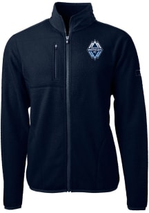 Cutter and Buck Vancouver Whitecaps FC Mens Navy Blue Cascade Sherpa Light Weight Jacket