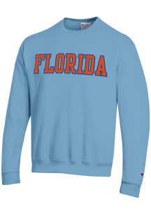 Champion Florida Gators Mens Blue Wordmark Powerblend Long Sleeve Crew Sweatshirt