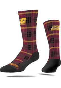 Central Michigan Chippewas Collegiate Plaid Mens Dress Socks