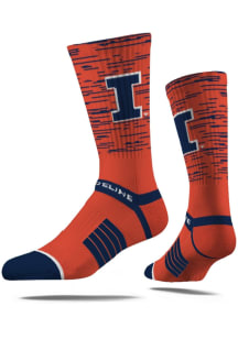 Illinois Fighting Illini Strideline Colorblock Mens Crew Socks