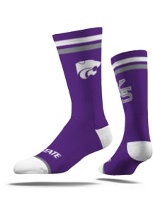K-State Wildcats Strideline Economy Knit Fashion Logo Mens Crew Socks