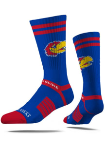 Kansas Jayhawks Strideline Fashion Logo Premium Knit Mens Crew Socks