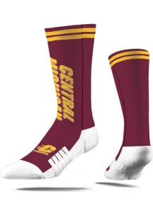 Central Michigan Chippewas Strideline Script Mens Crew Socks