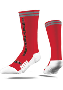 Central Missouri Mules Strideline Script Mens Crew Socks