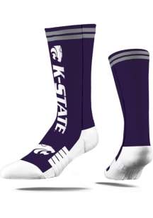 K-State Wildcats Strideline Script Mens Crew Socks