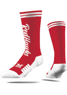 Miami RedHawks Strideline Script Mens Crew Socks