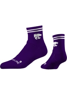 K-State Wildcats Half Calf, Primary Logo School Color Mens Quarter Socks