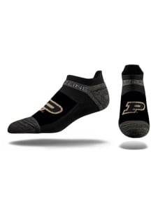 Strideline Purdue Boilermakers Premium Knit Crew, Primary Logo School Color Mens No Show Socks