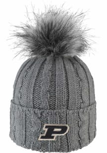 LogoFit Purdue Boilermakers Dark Grey Alps W Pom Knit Womens Knit Hat